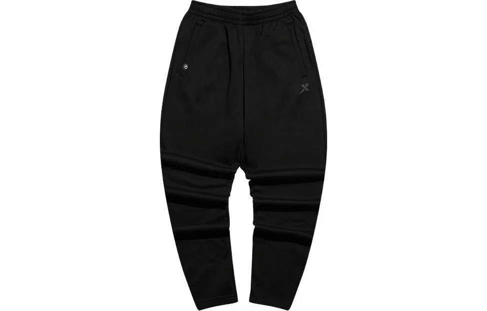 特步 健身训练宽松针织加绒运动裤 男款