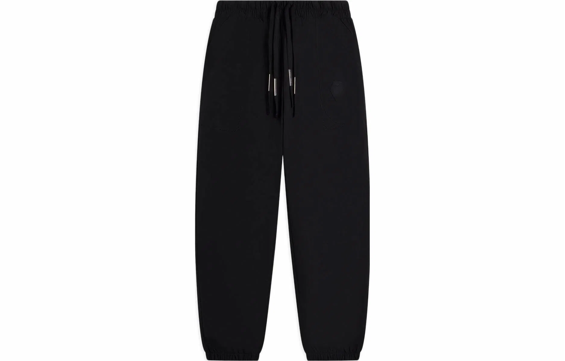 李宁 运动生活系列 纯色中腰直筒束脚运动裤 男款 黑色