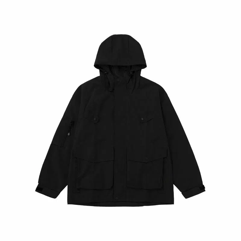 膨胀潮牌 户外休闲立体口袋连帽夹克外套 男女同款