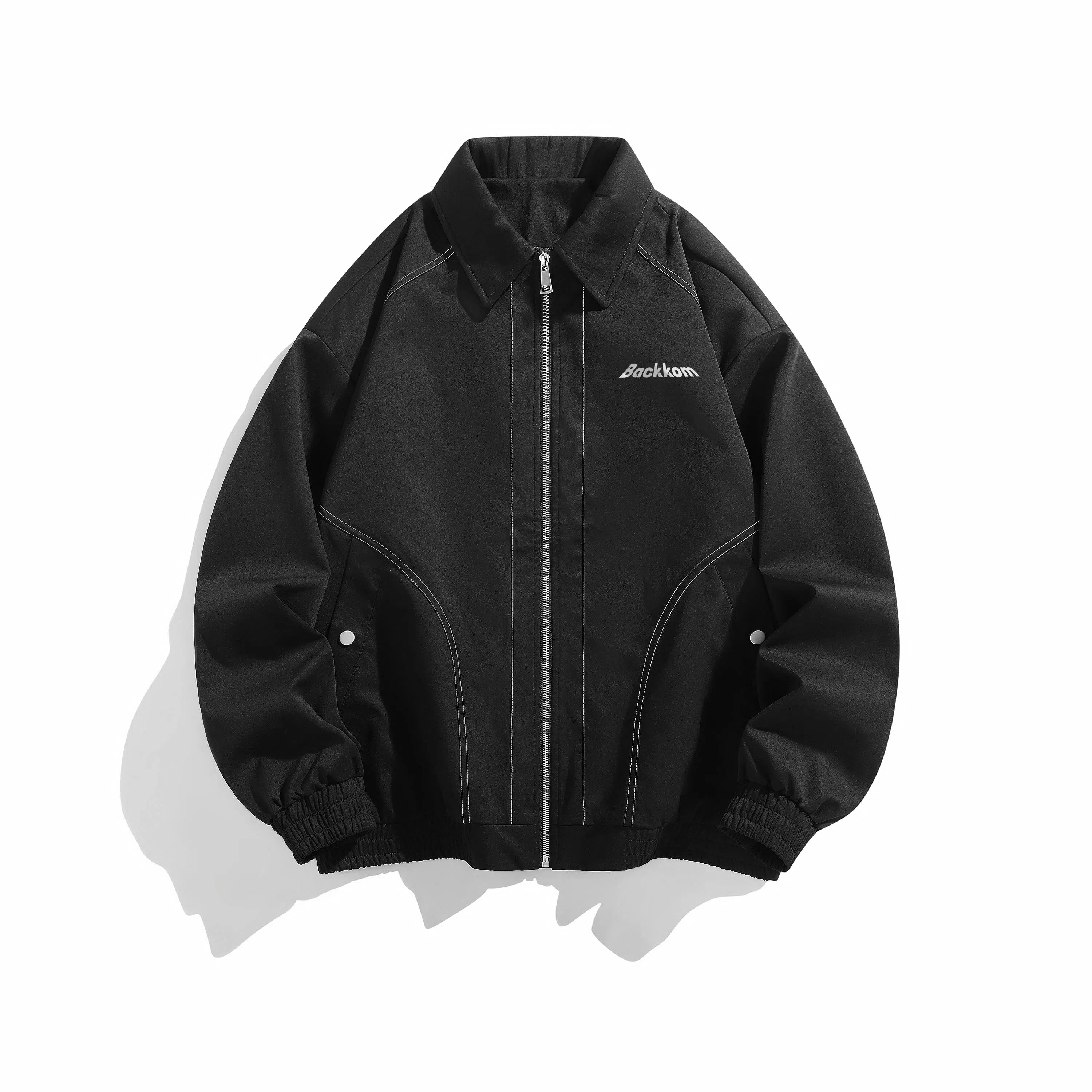 大卫贝肯 美式复古高街帅气机能风拉链学院风学生简约基础飞行员教练工装军旅宽松休闲百搭通勤长袖夹克外套 男女同款