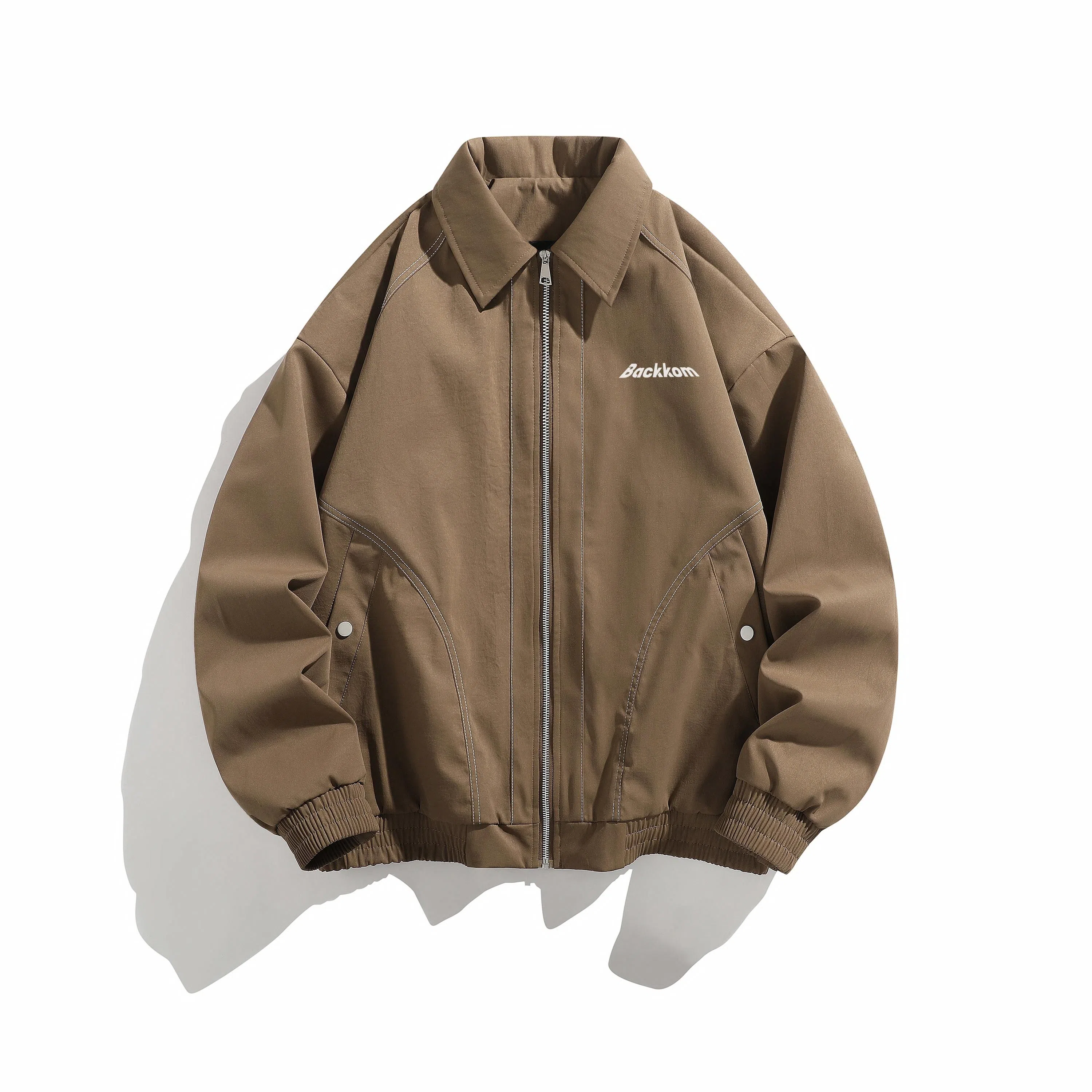 大卫贝肯 美式复古高街帅气机能风拉链学院风学生简约基础飞行员教练工装军旅宽松休闲百搭通勤长袖夹克外套 男女同款