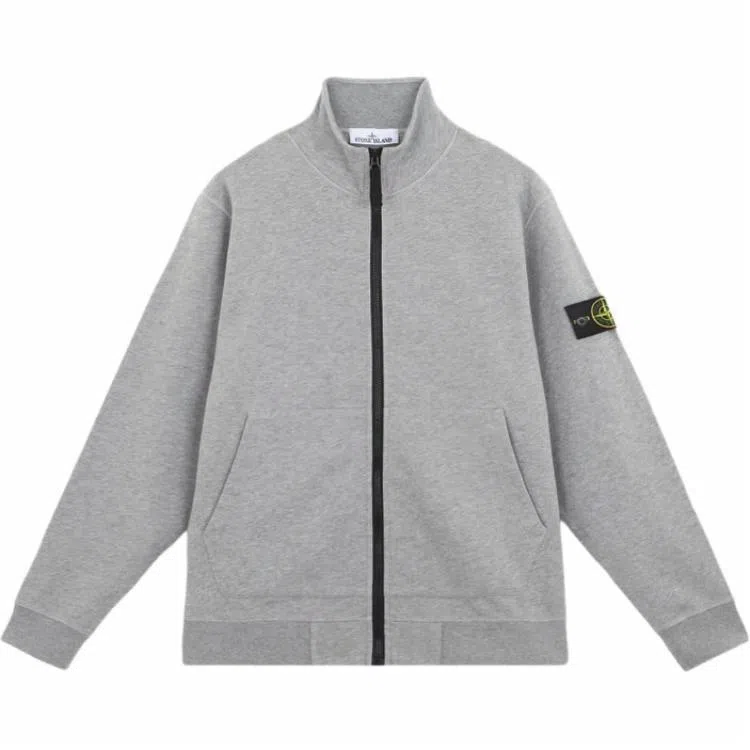 Stone Island Zip-Up Logo Jacket Gray