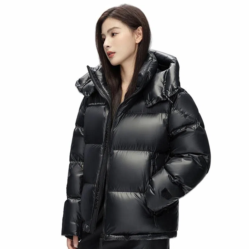 雅鹿 时尚宽松通勤羽绒服 男女同款 黑色