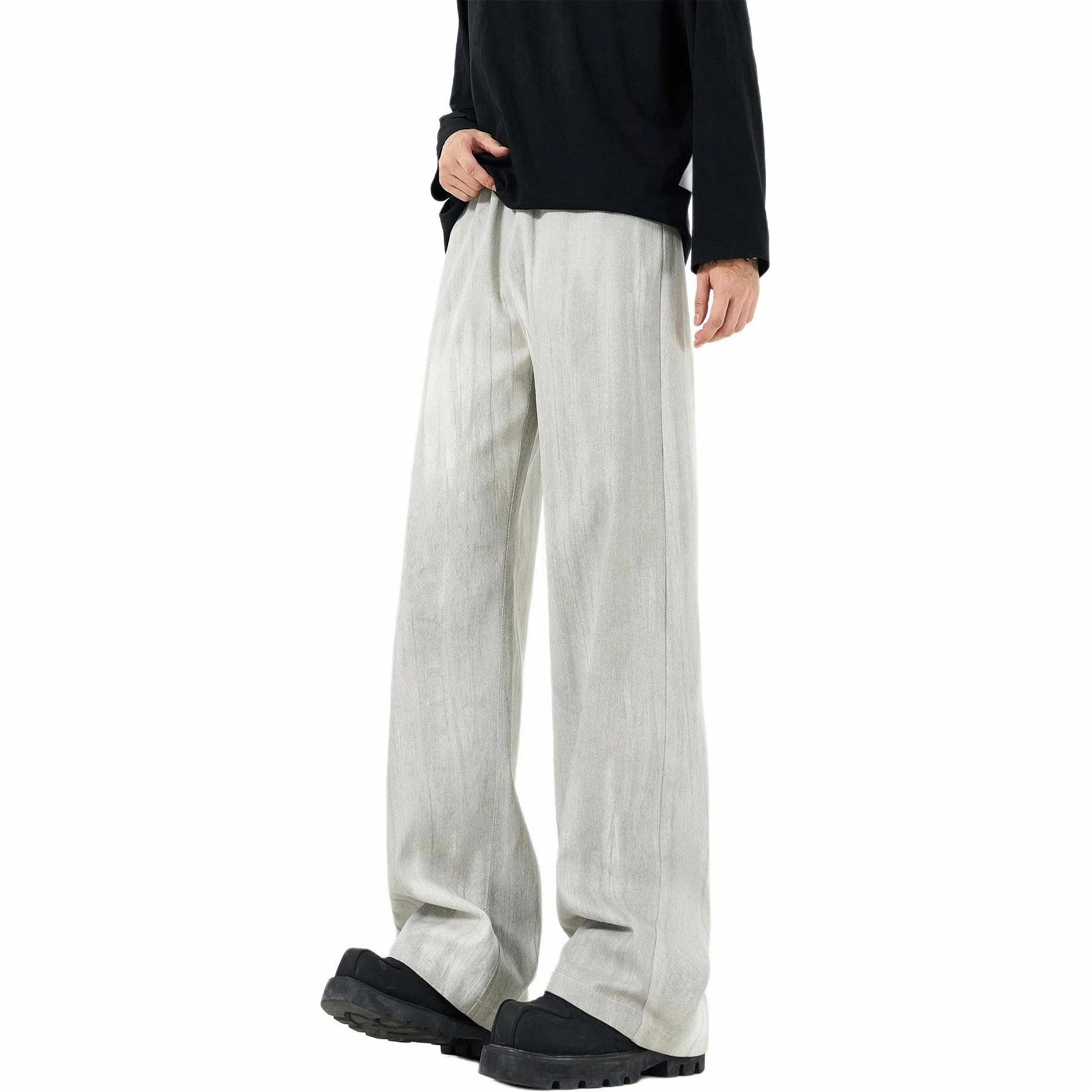 王者荣耀 标语款水洗扎染做旧纯棉美式复古高街宽松百搭小众设计感冰川无性别主义嘻哈牛仔裤 男女同款