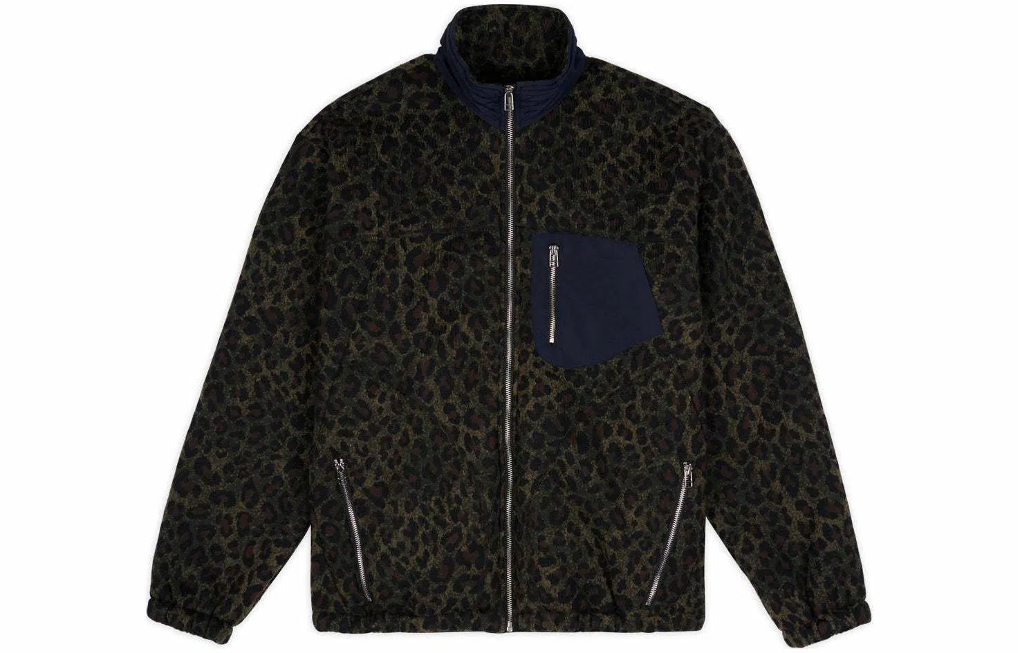 Brain Dead Leopard Zip Jacket Olive