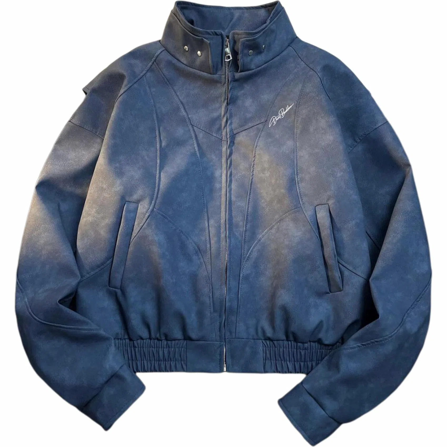 大卫贝肯 美式复古时尚宽松立领痞帅机车风高级感夹克外套 男女同款