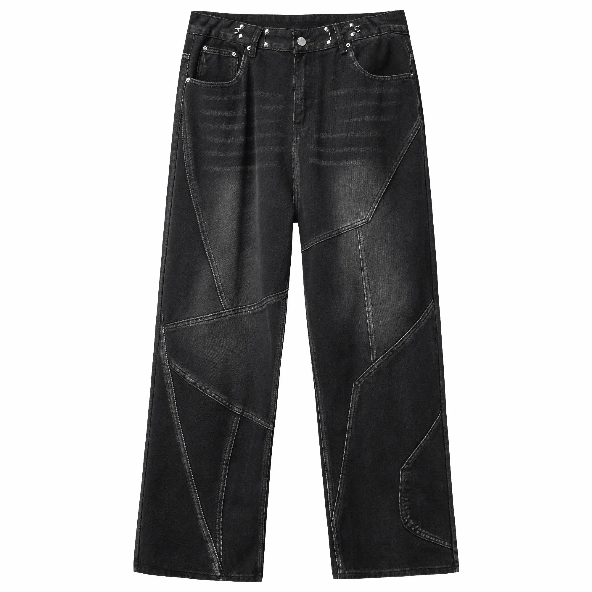 XINYINSU Retro Washed Wide-Leg Jeans Grey