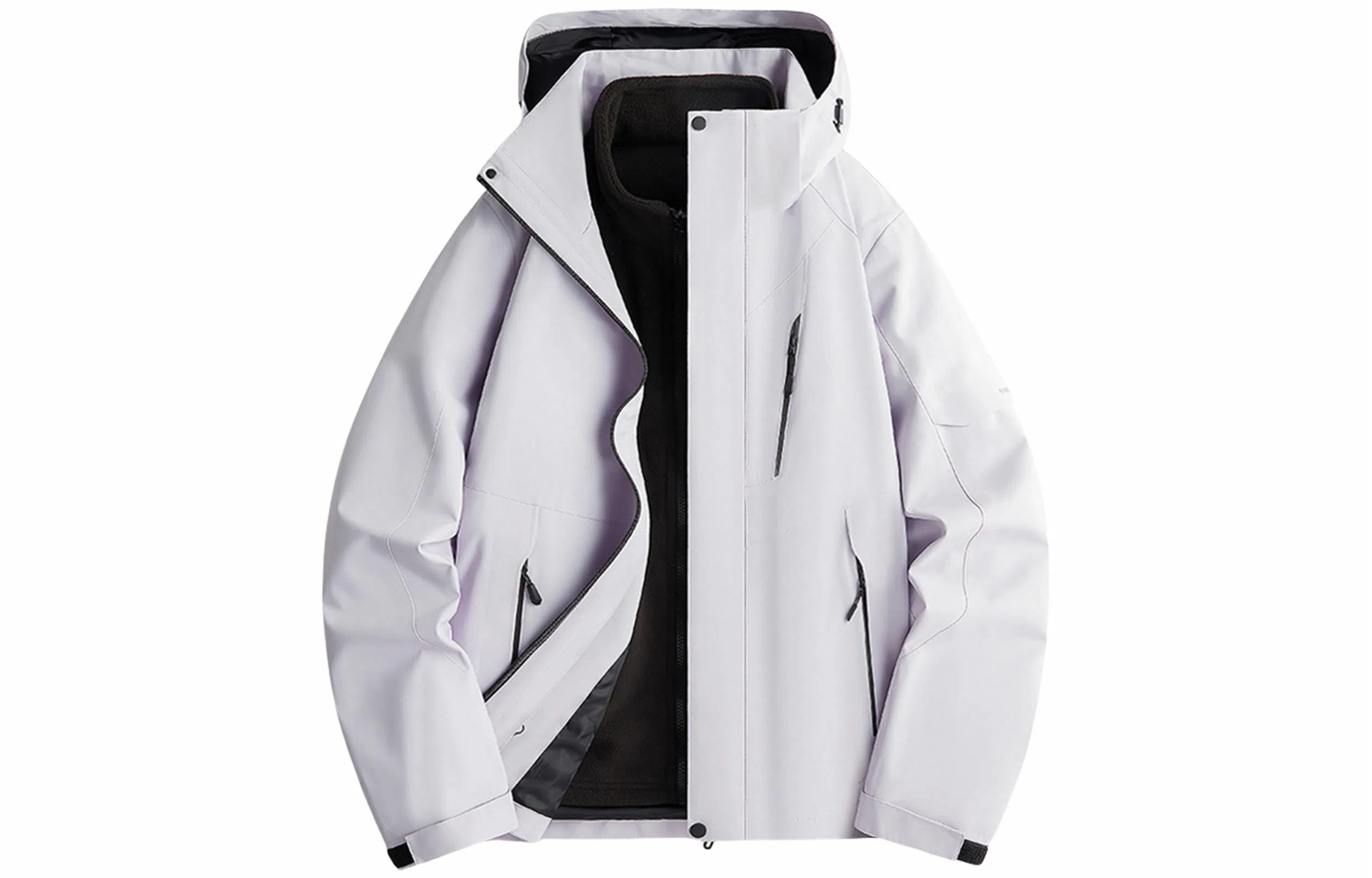 木林森 户外防风防雨防泼水可拆卸帽拼接拼色登山服夹克外套 男女同款