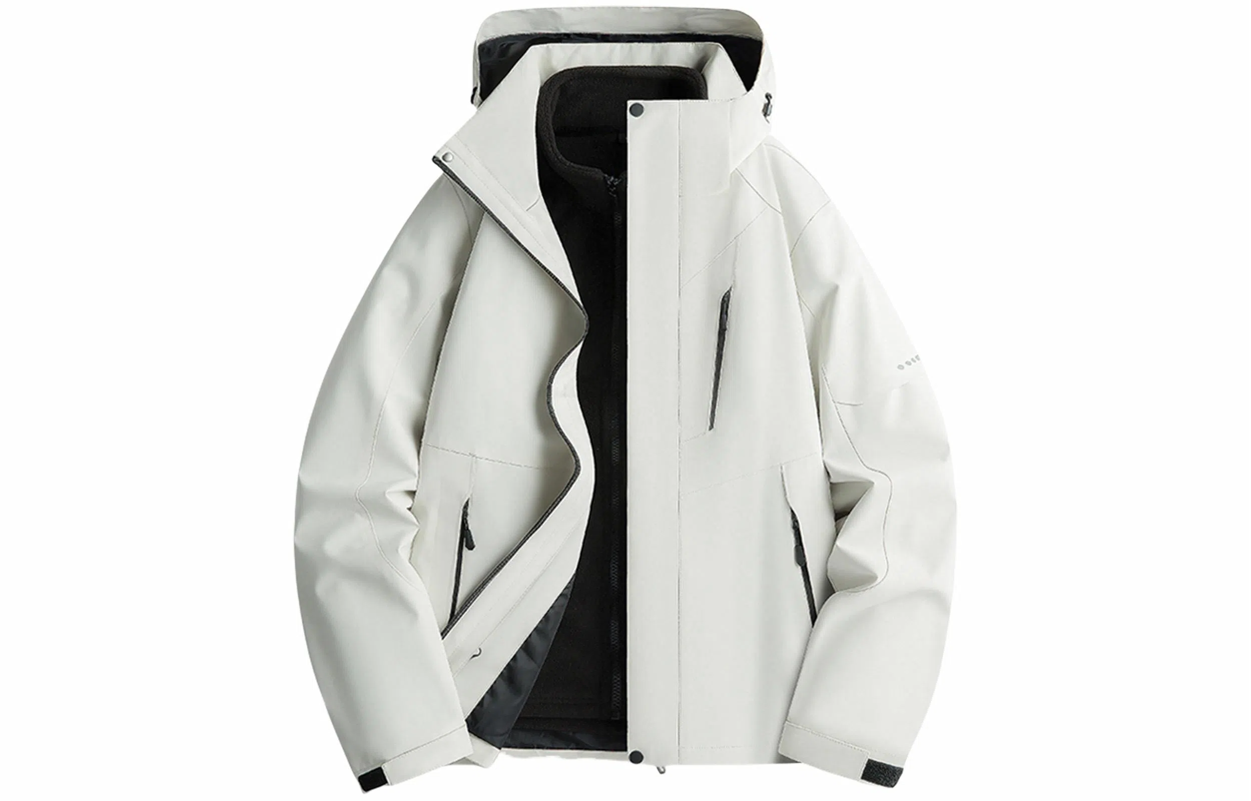 木林森 户外防风防雨防泼水可拆卸帽拼接拼色登山服夹克外套 男女同款