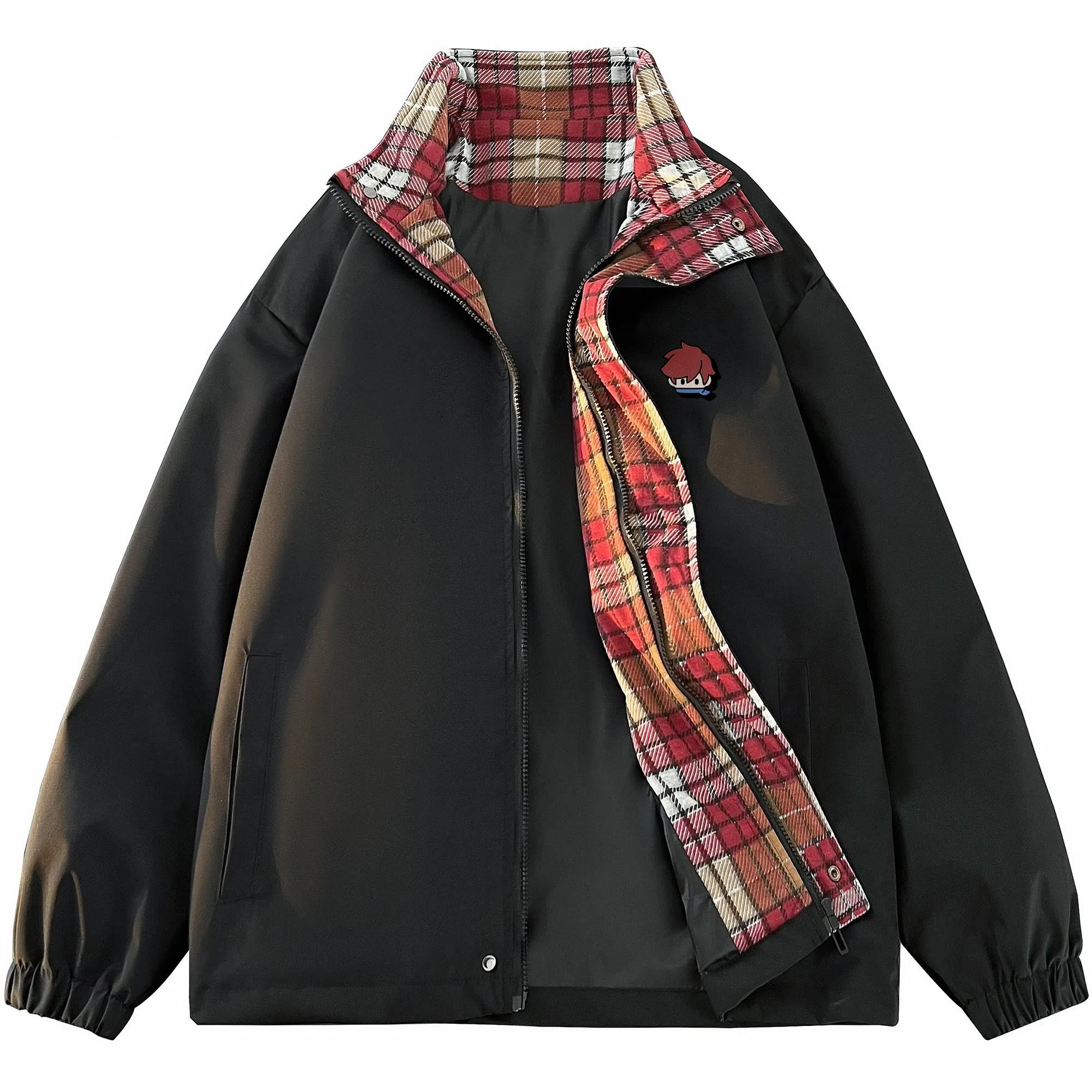 王者荣耀 英雄款 美式复古简约拼接设计休闲宽松百搭翻领夹克外套 男女同款