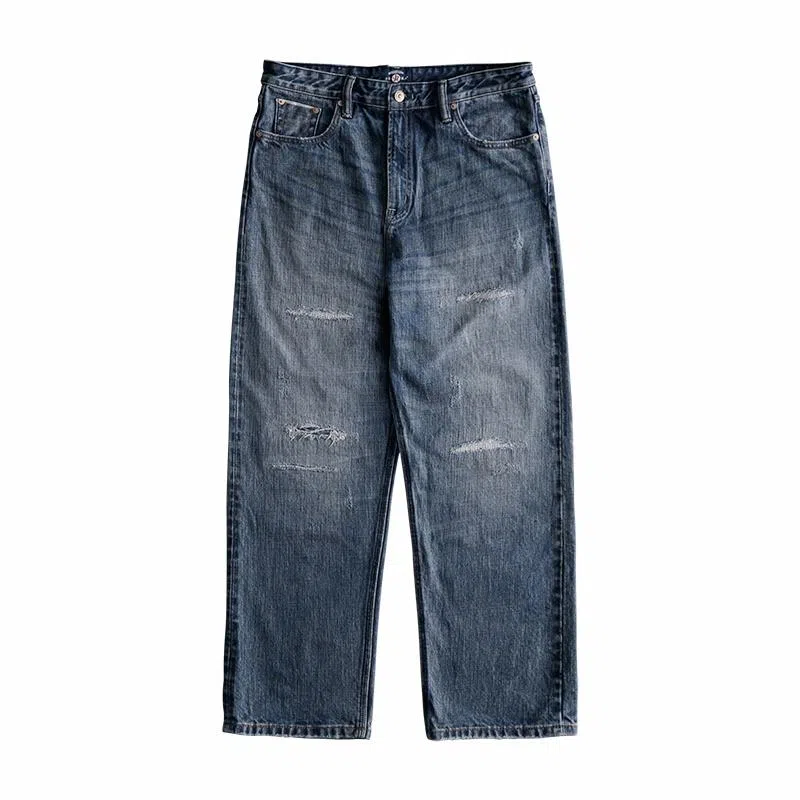 实年服工 时尚舒适百搭简约长裤牛仔裤 男款 深蓝