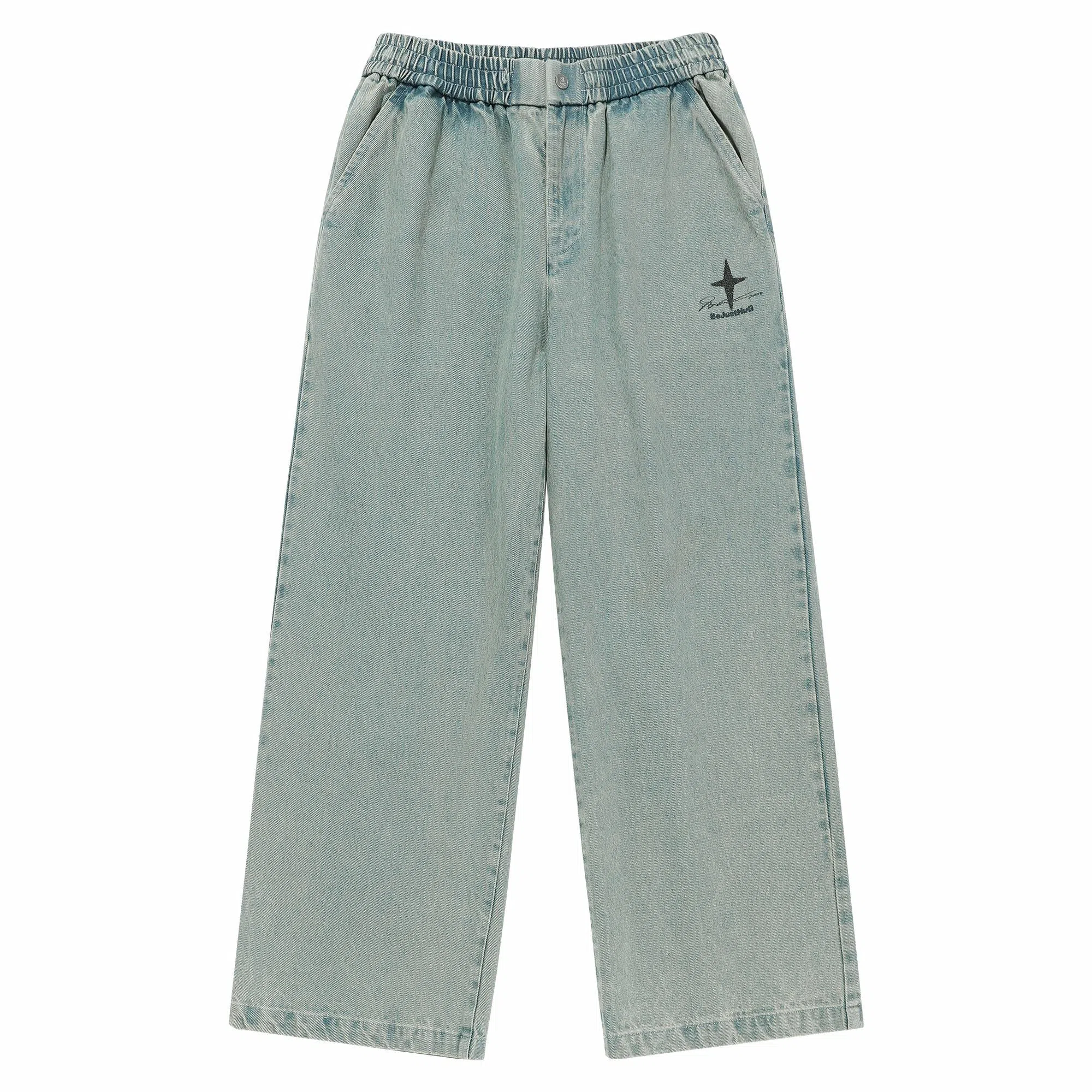 BJHG Vintage Star Print Jeans