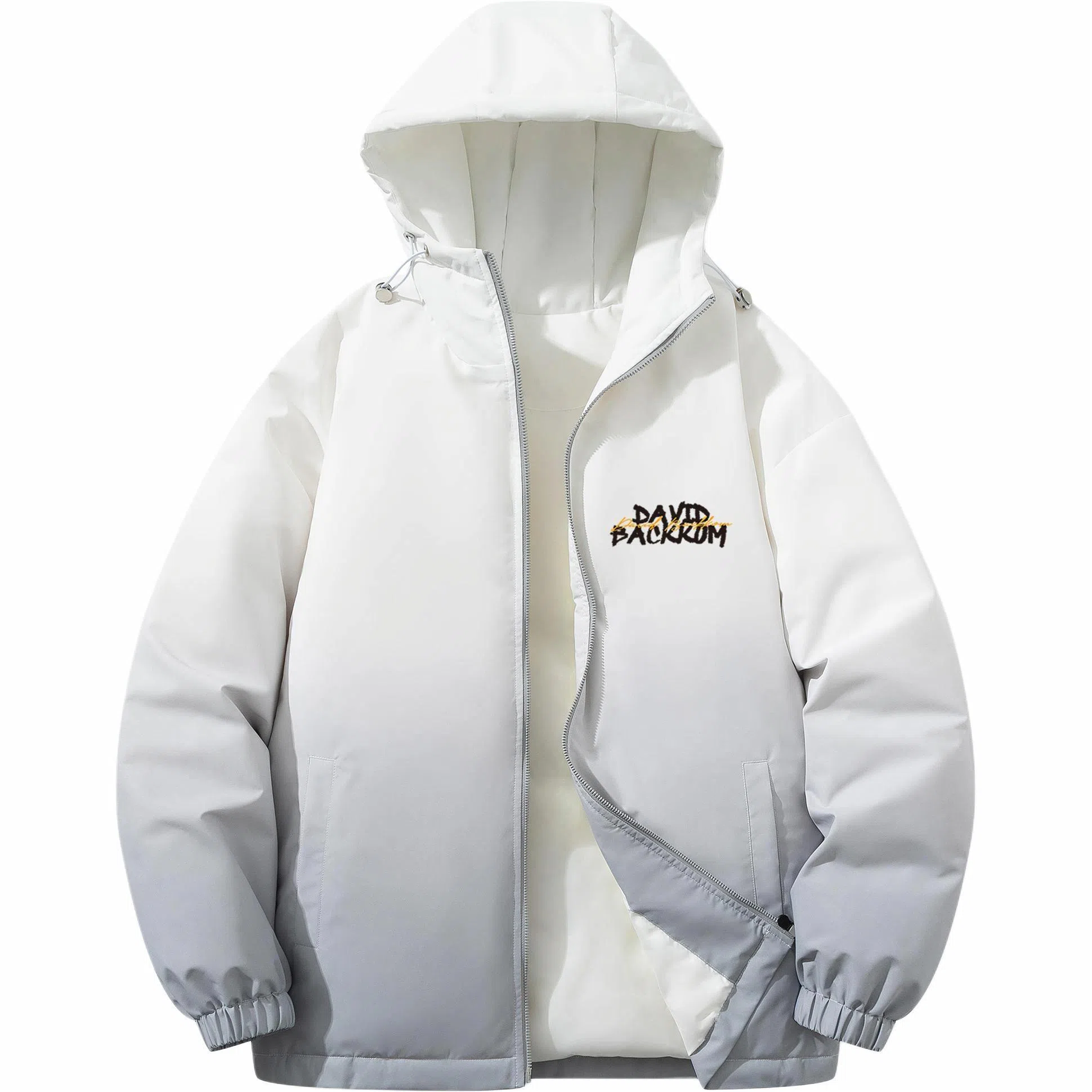 大卫贝肯 美式复古品牌宽松休闲日常百搭连帽羽绒服 男女同款