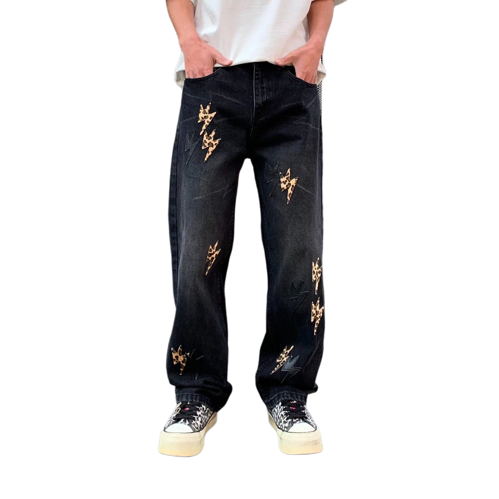 Baomika Retro Lightning Jeans
