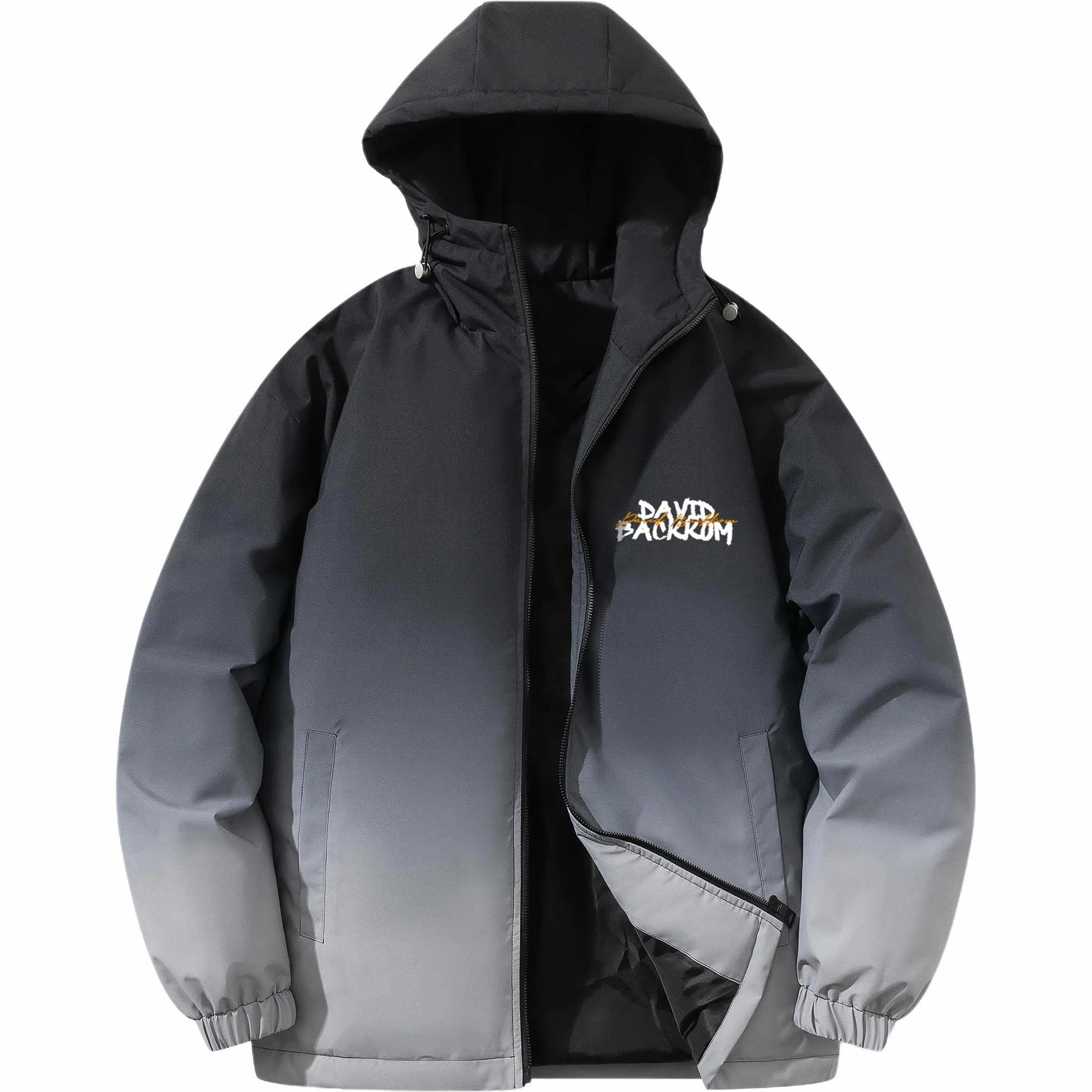 大卫贝肯 美式复古品牌宽松休闲日常百搭连帽羽绒服 男女同款