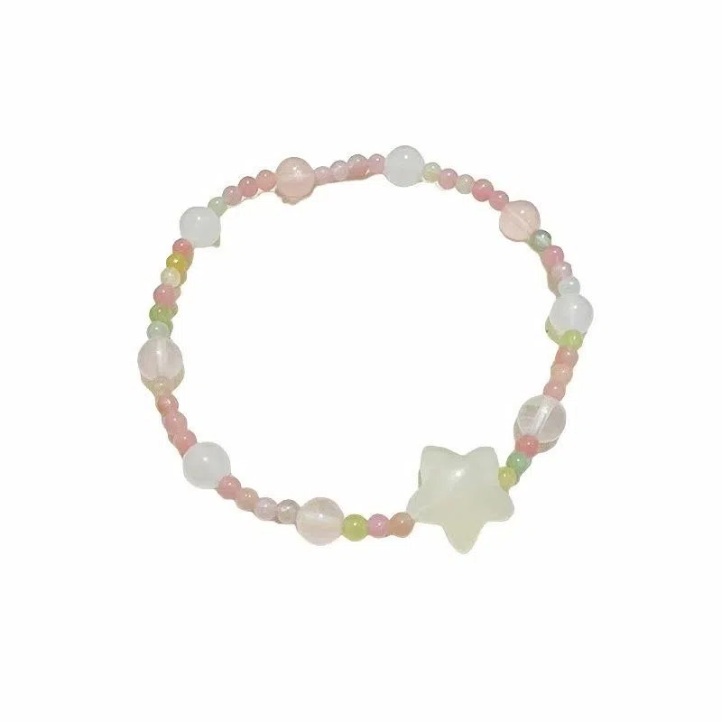 指尖瑰宝 新中式国风多巴胺甜美可爱招桃花转运事业有成平安喜乐好运常在天然 玛瑙 玉石手串 女款