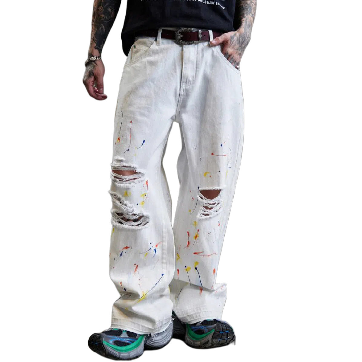 PANDA ADEVIL Ink Wash Denim Pants