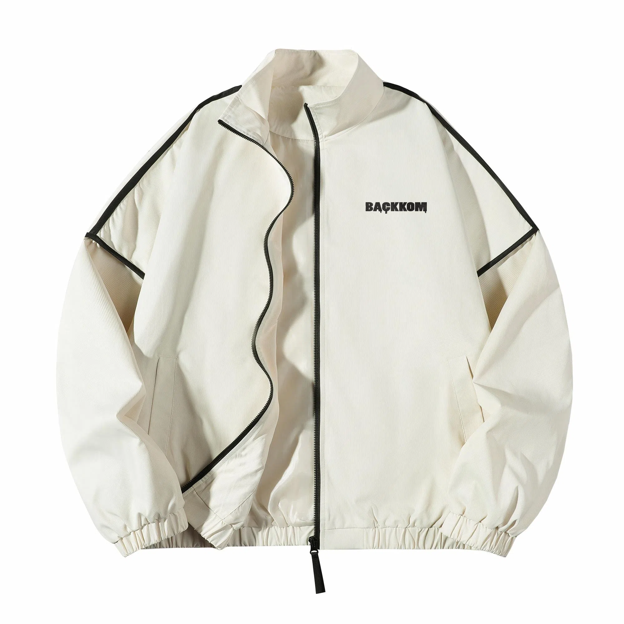 大卫贝肯 美式潮牌字母印花宽松舒适户外防风保暖高街机能风痞帅飞行夹克外套 男女同款 杏色