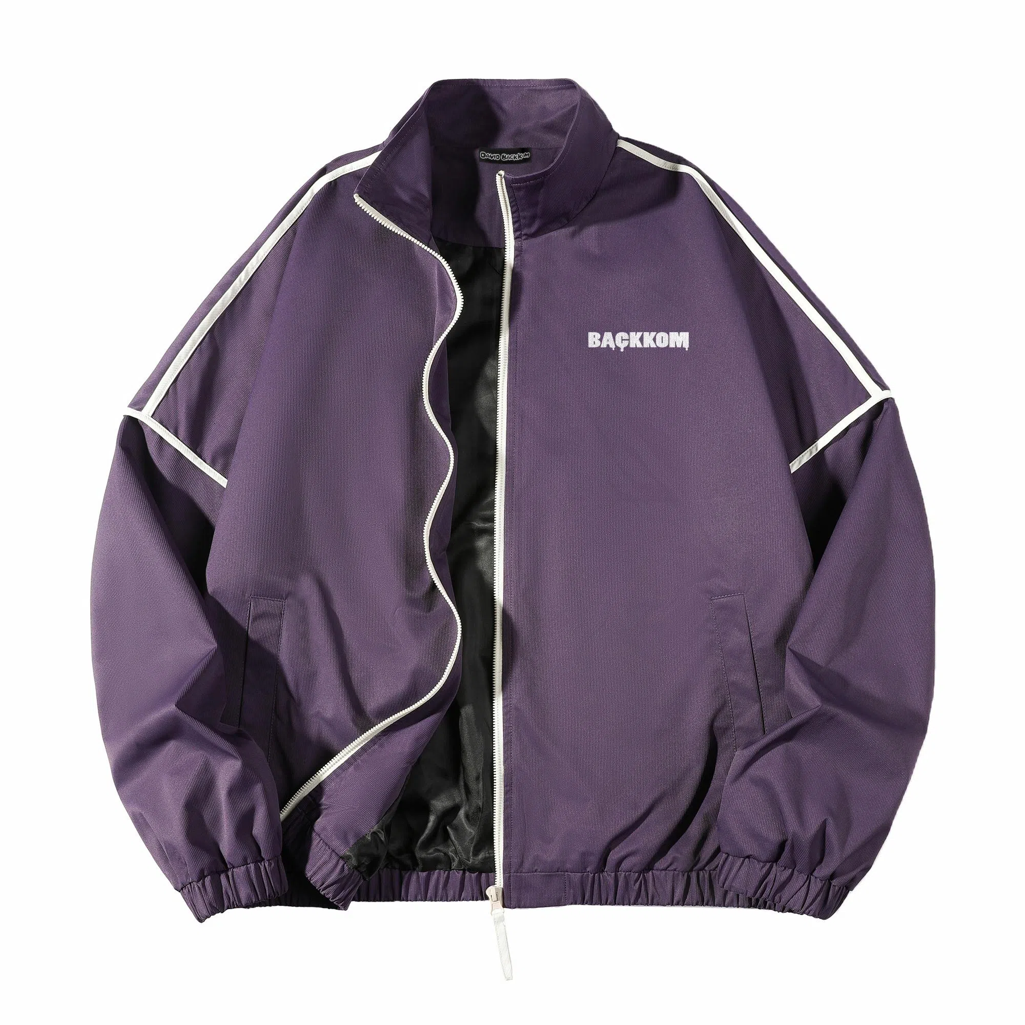 大卫贝肯 美式潮牌字母印花宽松舒适户外防风保暖高街机能风痞帅飞行夹克外套 男女同款 杏色