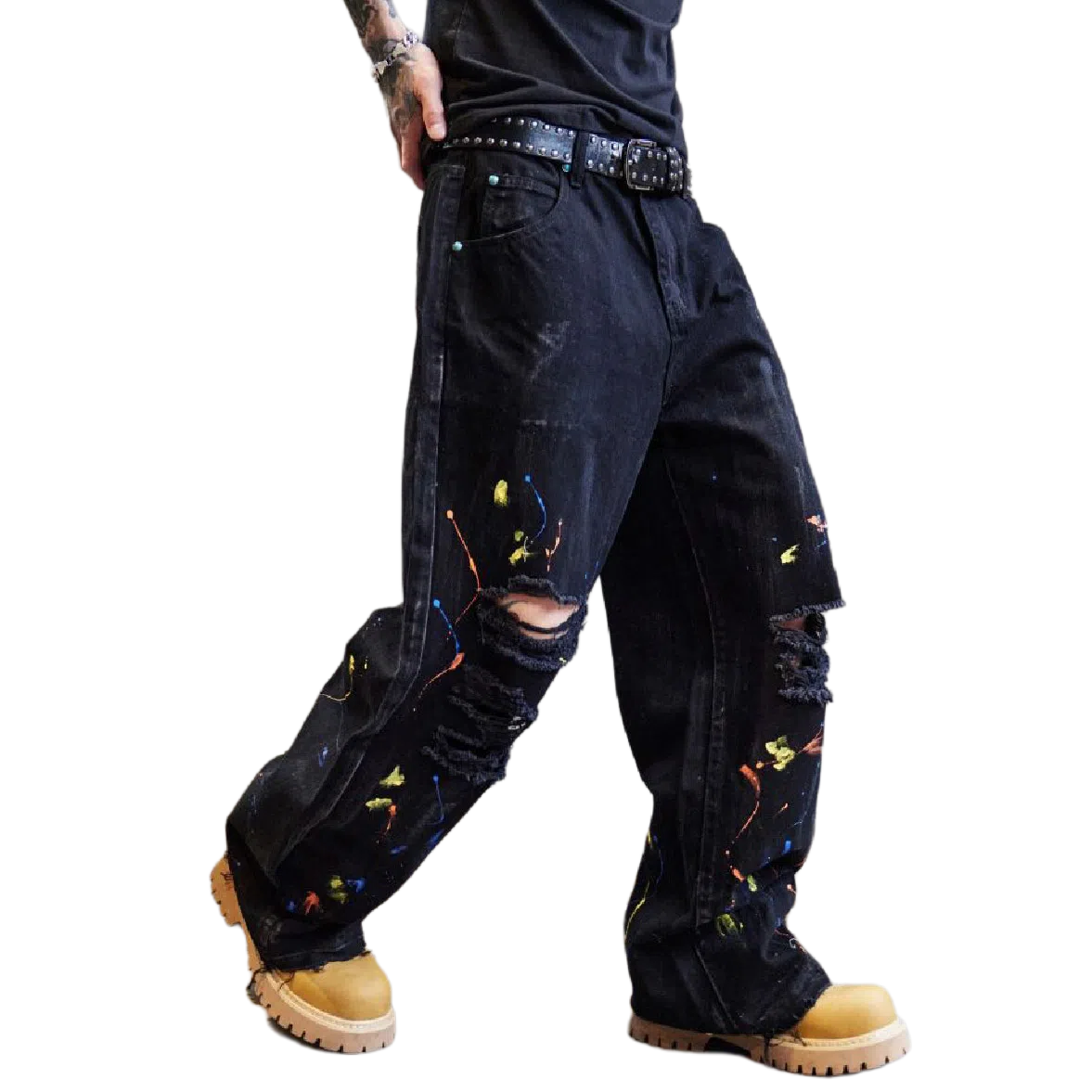 PANDA ADEVIL Ink Wash Denim Pants