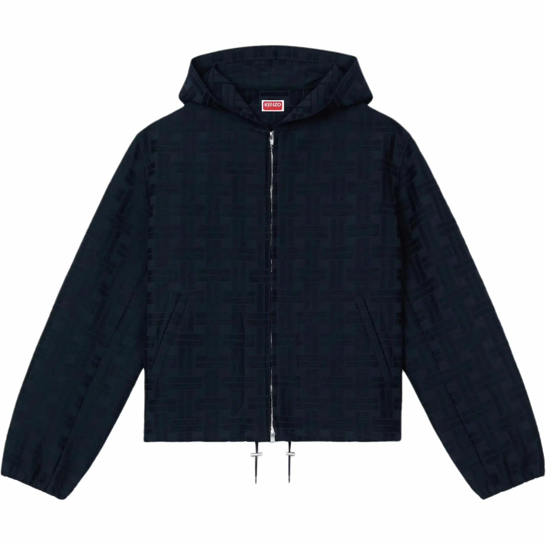 KENZO SS25 Cotton Jacquard Hoodie Jacket Blue Black