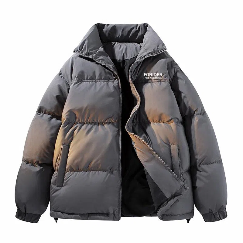 FORIDER Retro Letter Print Down Jacket