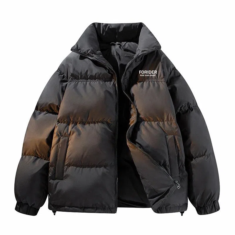 FORIDER Retro Letter Print Down Jacket