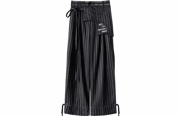 Huanzhe Retro Wide-Leg Pants Black