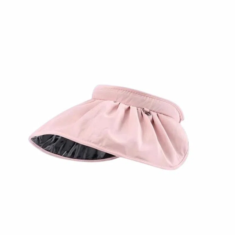 钓鱼熊 夏季防紫外线黑胶遮阳帽空顶户外贝壳帽大檐遮脸太阳帽子 聚酯纤维 防晒帽 男女同款情侣款