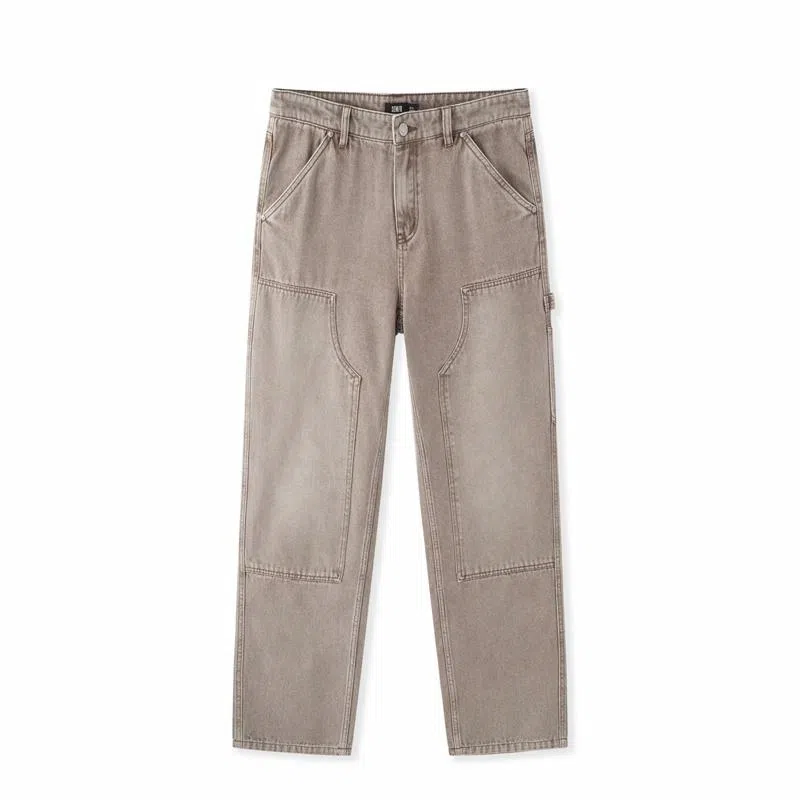 森马 潮流拼接工装长裤宽松直筒裤设计感复古风牛仔裤 男款