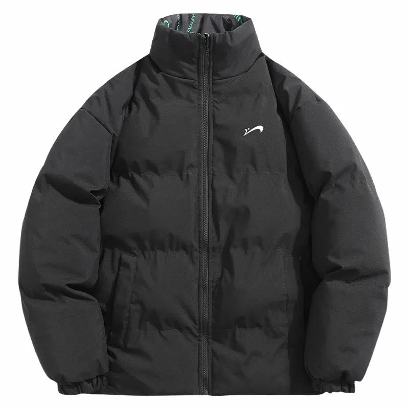 贵人鸟 双面穿立领落肩宽松纯色加厚面包拉链棉服 男女同款