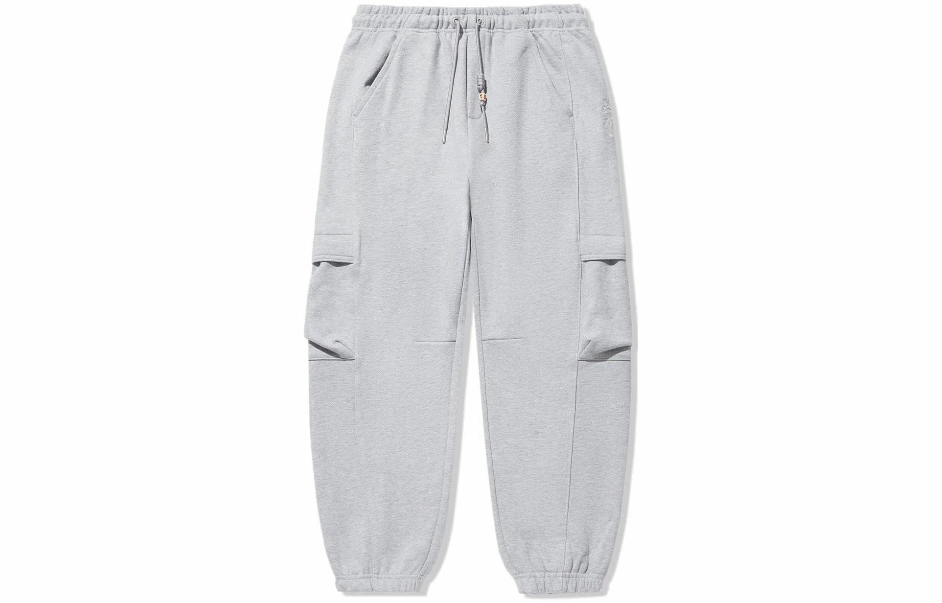 中国李宁 日进斗金系列 束脚宽松印花图腾针织运动裤 男款 灰色