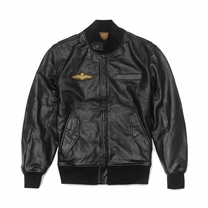 AKCLUB Retro Series Black Leather Jacket