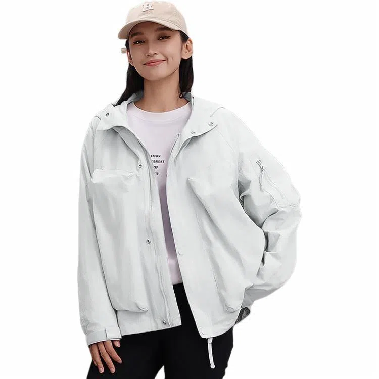 鸭鸭 山系户外工装大口袋宽松时尚百搭连帽夹克外套 男女同款