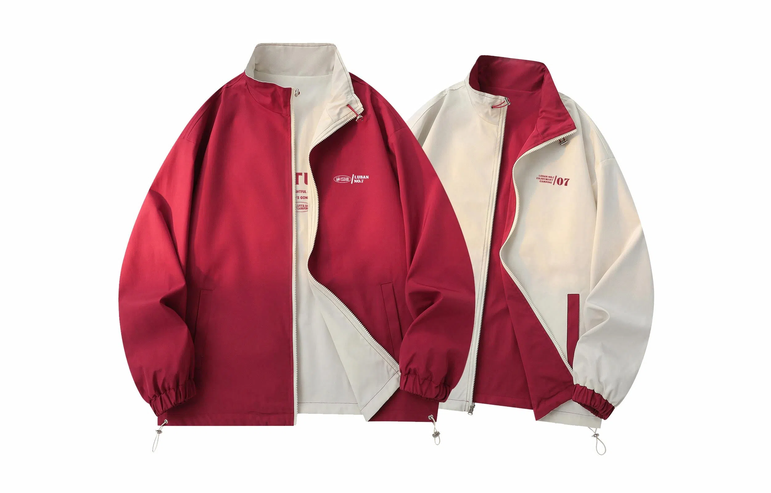 王者荣耀 鲁班七号星空梦想款 美式复古双面穿纯色街头潮流口袋户外登山旅游宽松休闲字母设计印花耐磨机能风通勤外套夹克 男女同款