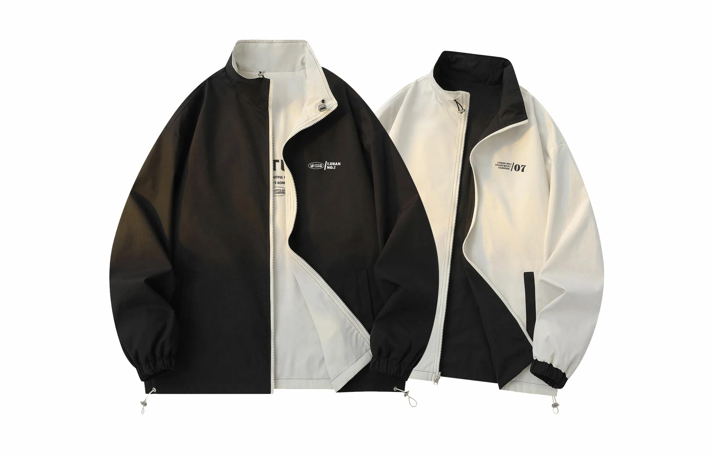 王者荣耀 鲁班七号星空梦想款 美式复古双面穿纯色街头潮流口袋户外登山旅游宽松休闲字母设计印花耐磨机能风通勤外套夹克 男女同款