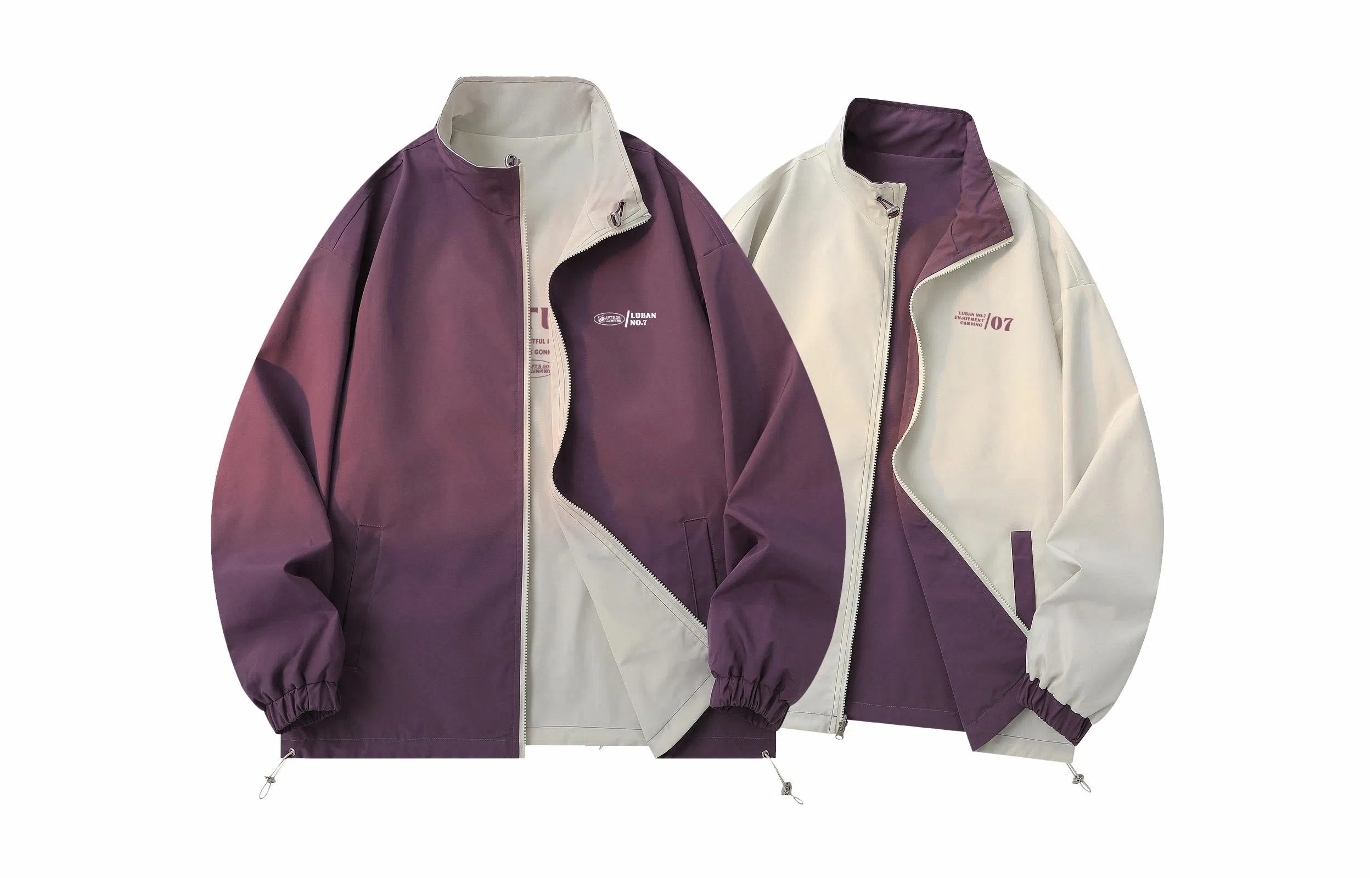 王者荣耀 鲁班七号星空梦想款 美式复古双面穿纯色街头潮流口袋户外登山旅游宽松休闲字母设计印花耐磨机能风通勤外套夹克 男女同款