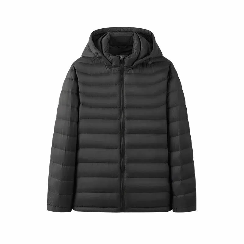 红豆 加厚纯色连帽长袖羽绒服 男款