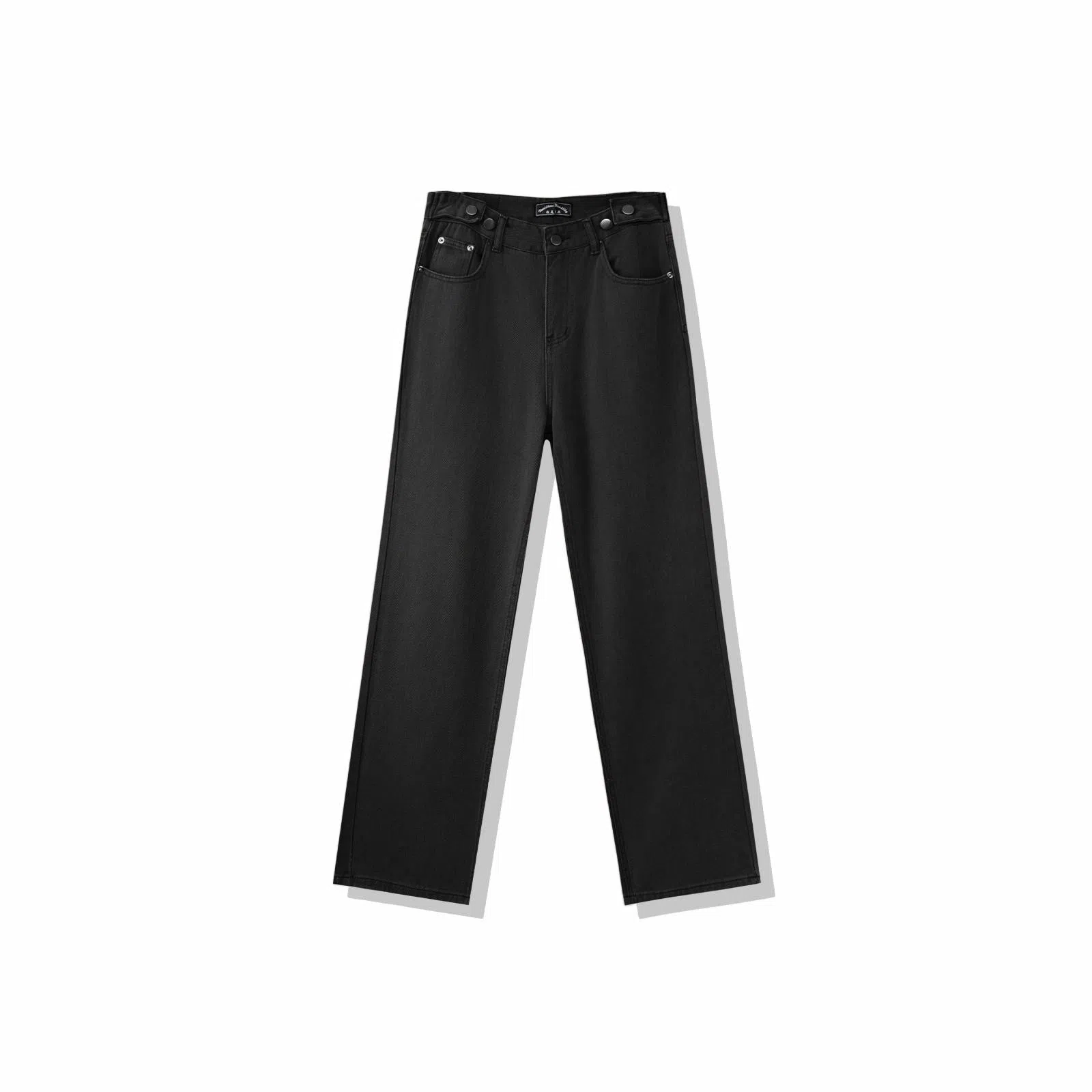 我是大卫 美式高街复古水洗直筒潮牌百搭纯色流行牛仔裤 男女同款