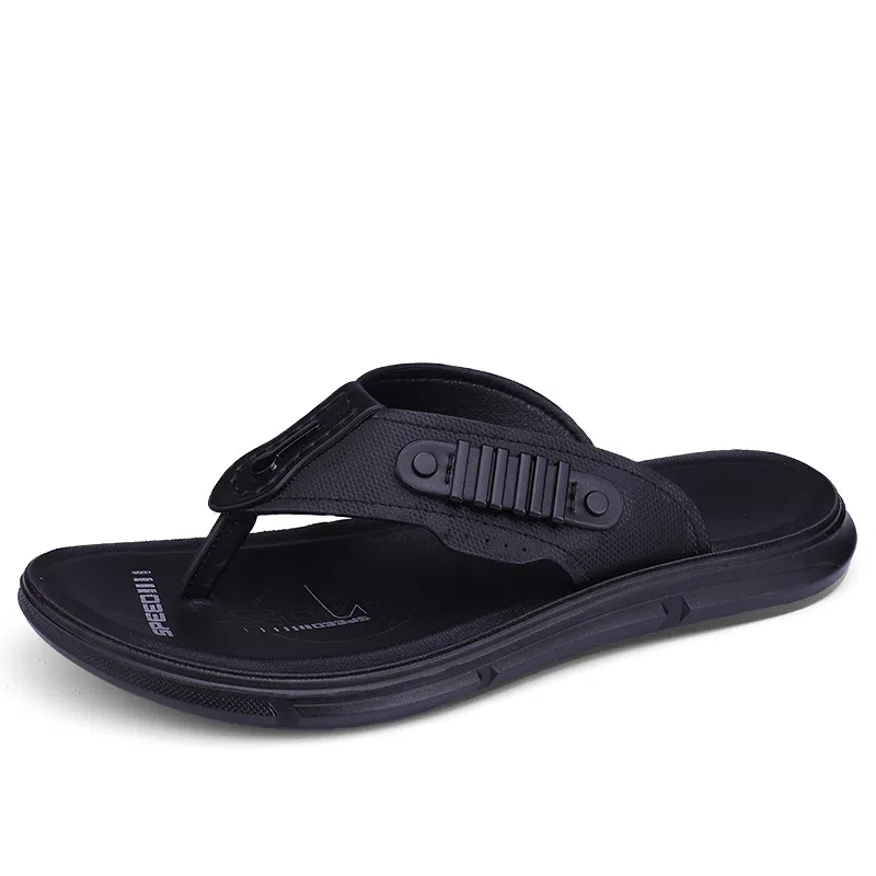 潮泽 舒适简约耐看 橡胶底 车缝线 速干人字拖鞋 男款