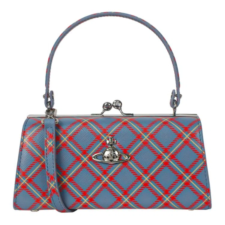 Vivienne Westwood Orb Leather Shoulder Bag Blue