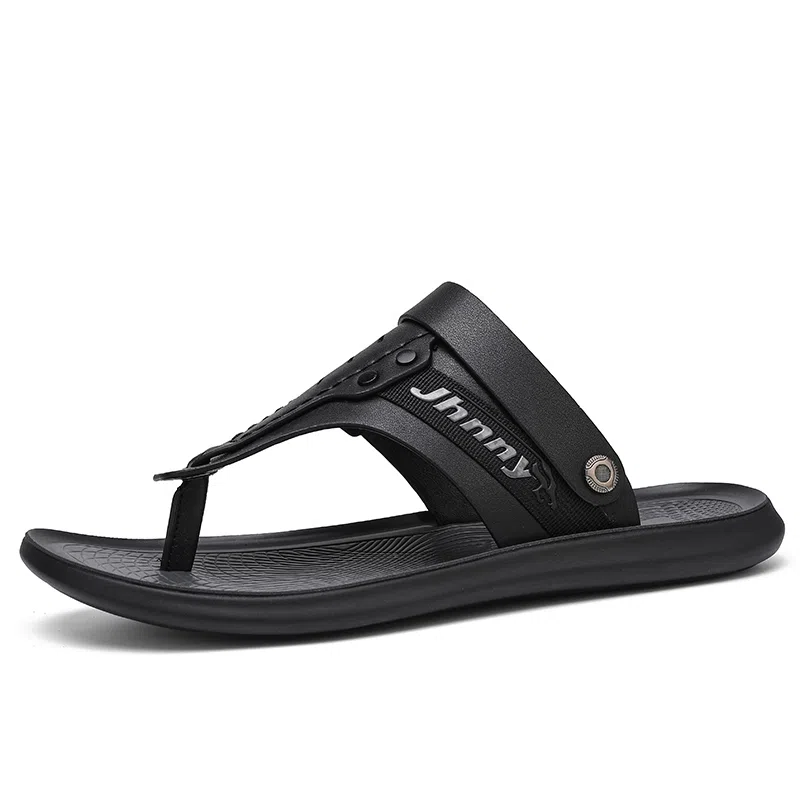 潮泽 简约百搭 舒适日常 车缝线 防臭防磨防滑速干人字拖鞋 男款