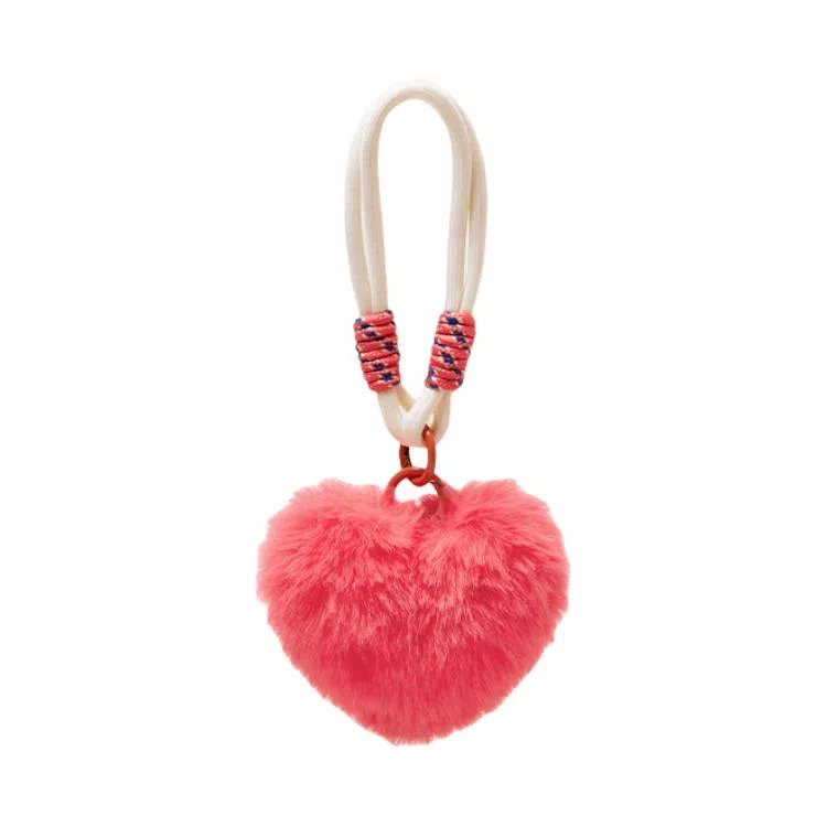 纳兰杜 可爱安可拉红手绳爱心挂件背包桃心挂饰 毛绒 钥匙扣包周边 女款 安可拉红色/浅咖色/粉色/黑色