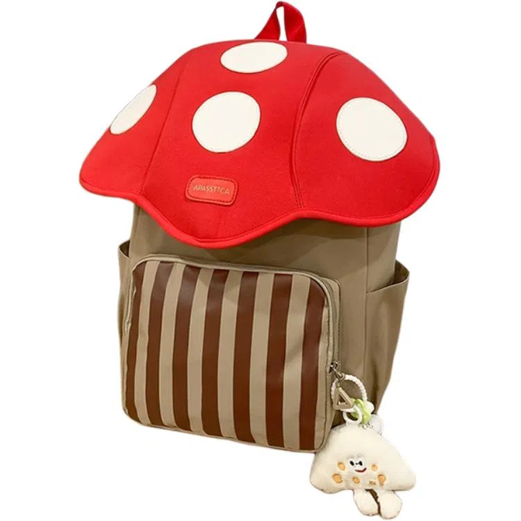 恒源祥 蘑菇卡通 尼龙 双肩包 男女同款情侣款 多色