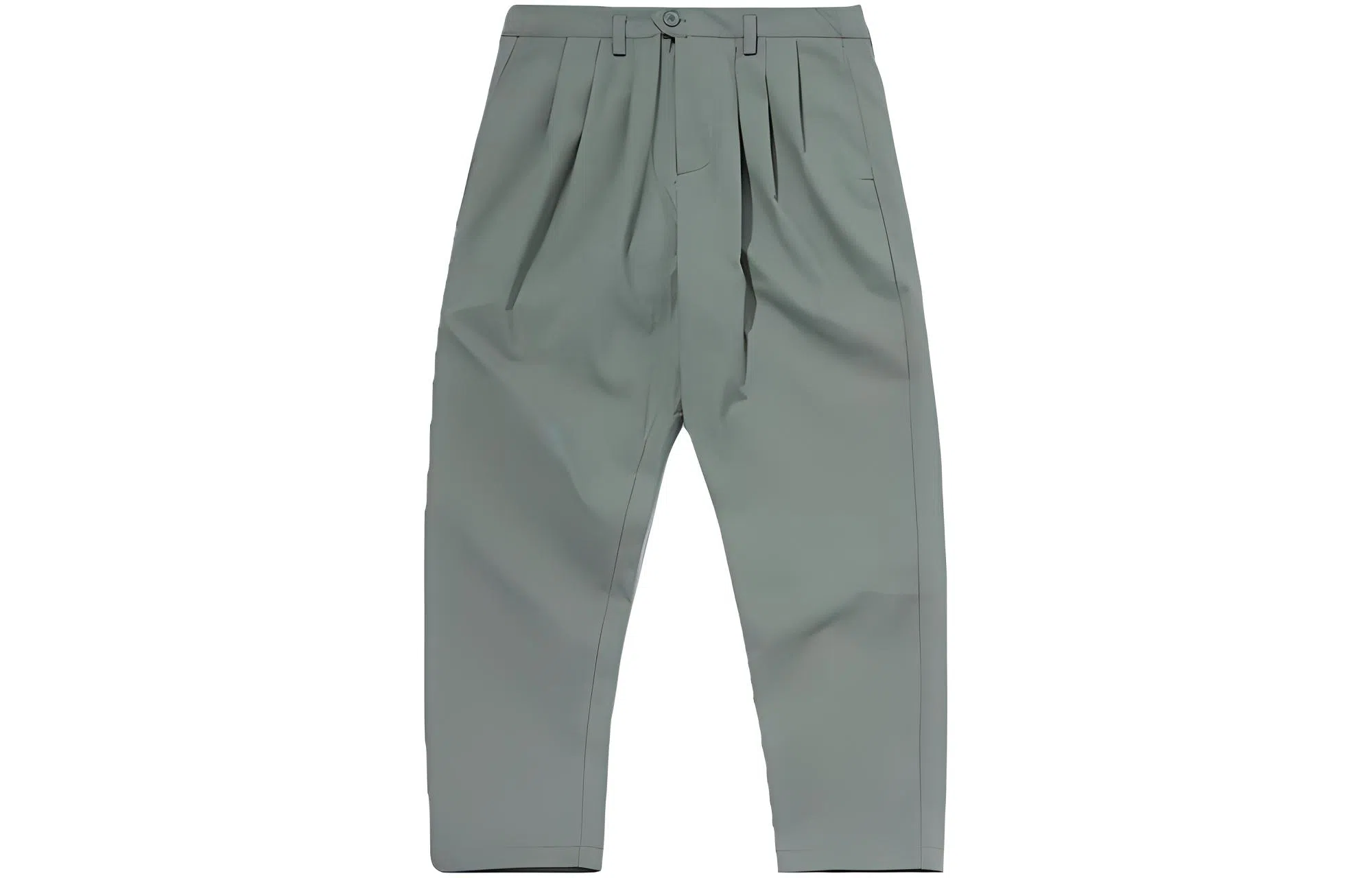 李宁 运动时尚系列 纯色纽扣直筒宽松休闲裤 男款 绿色