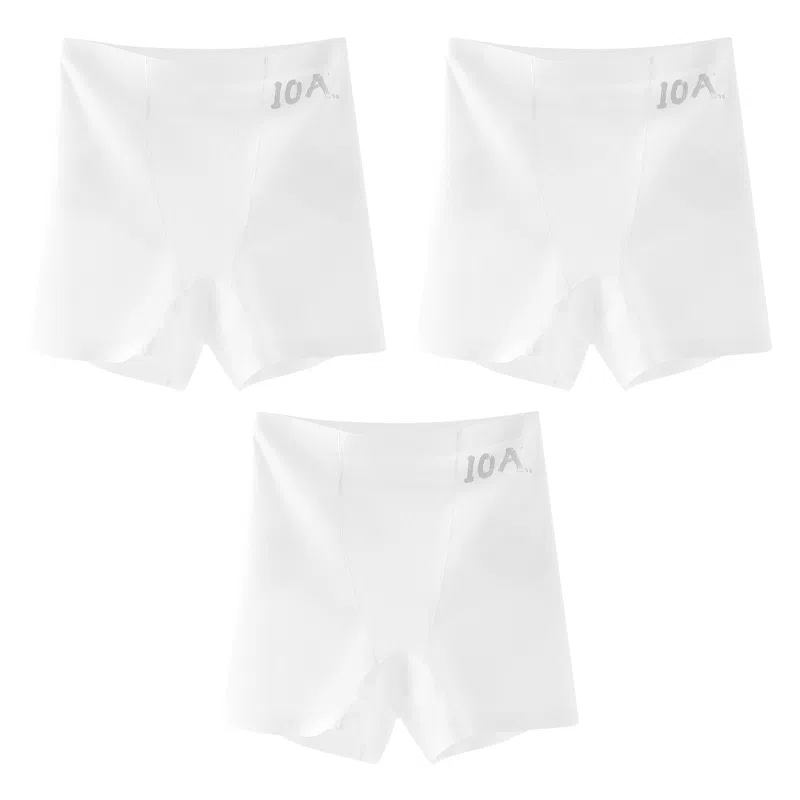 二三二三 收胯提臀微压高弹短裤亲肤抑菌无痕高腰不卷边不下滑四角裤纯色字母印花简约百搭打底裤 女款 组合装