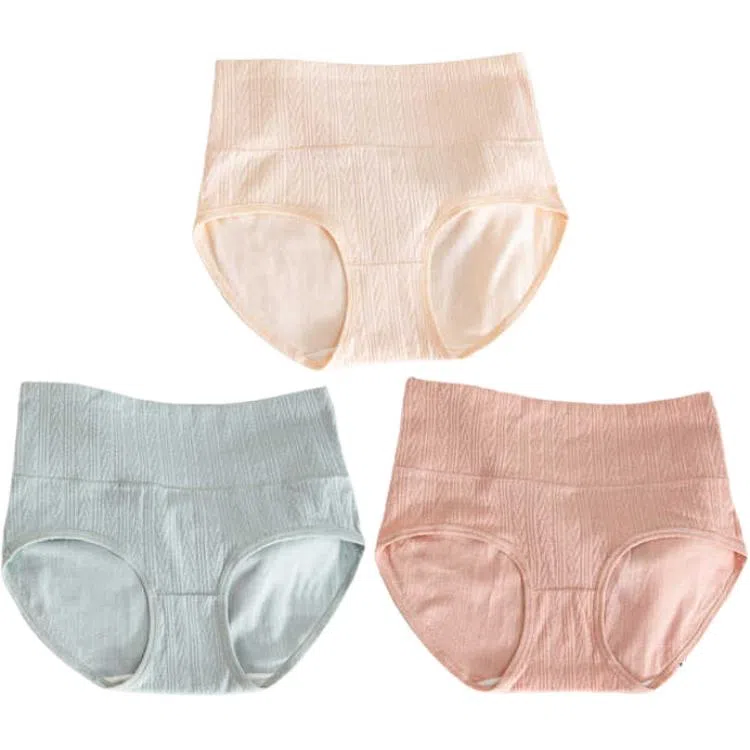 莫代尔 提花收腹高弹不勒无痕透气内裤 女款 组合装