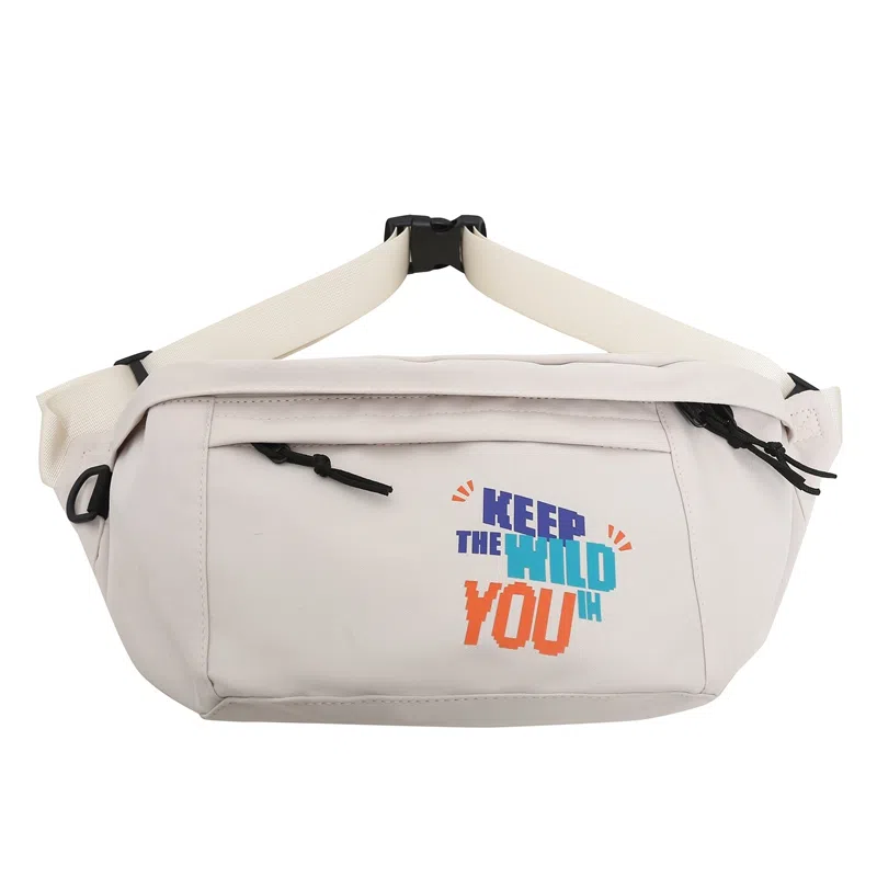 KINMAC Nylon Chest Waist Bag Black/White