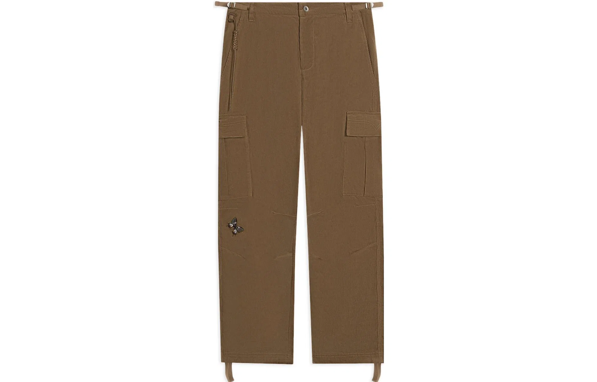 中国李宁  滑板系列 纯色蝴蝶字母刺绣抽绳休闲裤 男款 棕色