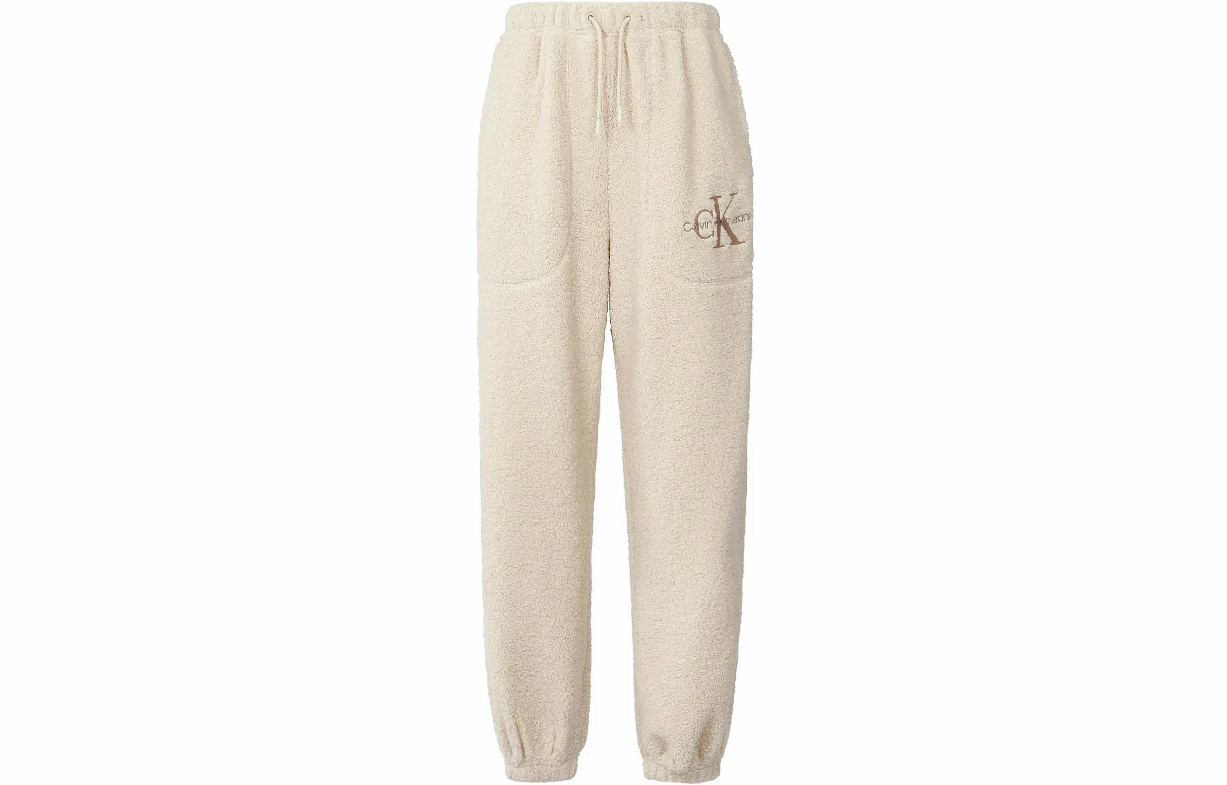Calvin Klein Sherpa Joggers White